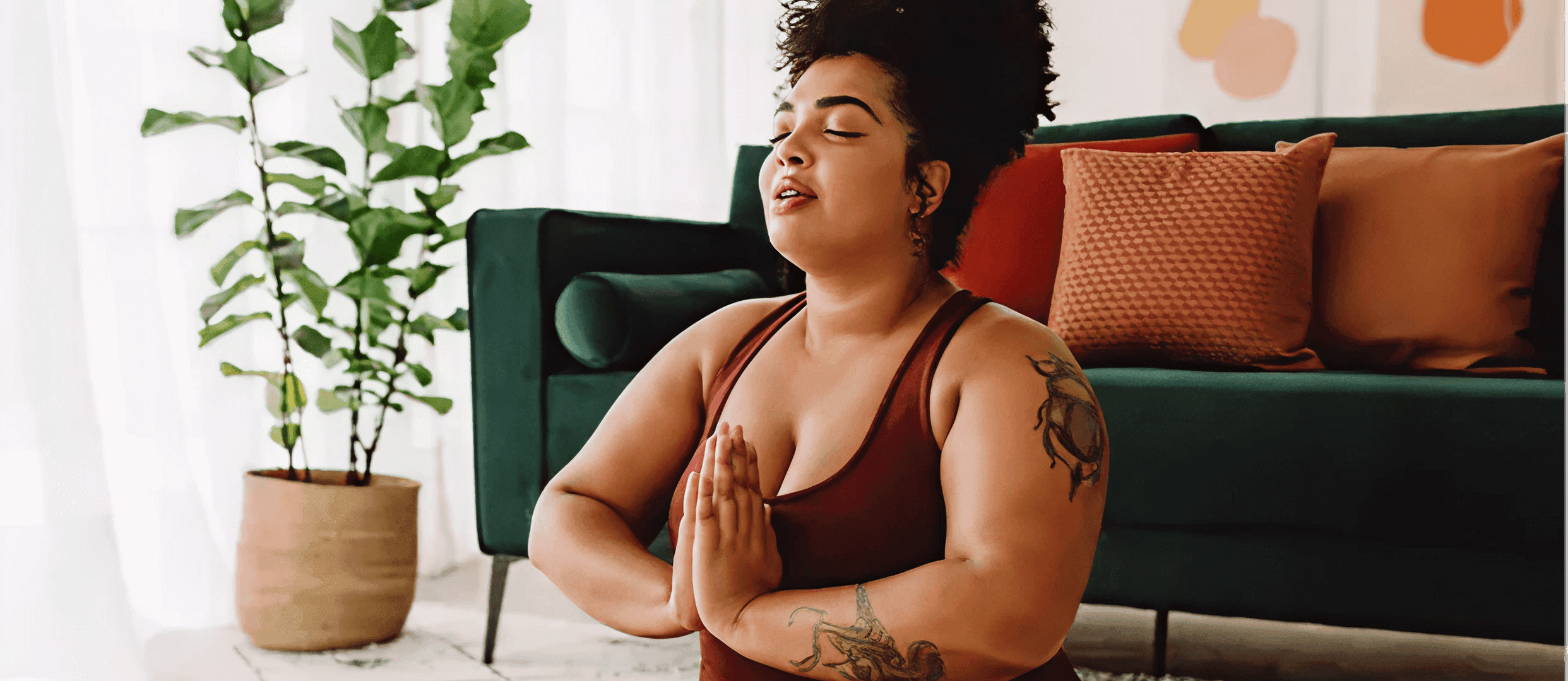 women practise yoga